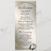 White Birds Cockatoo Green Blätter der Hochzeitspa Programm (Vorderseite)