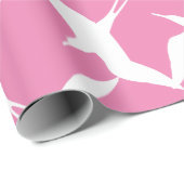 White Birds Rosa Hintergrund Sky Thema Geschenkpapier (Rolleneckpunkt)
