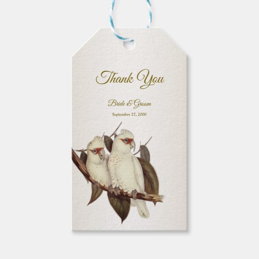 White Birds Wedding-Geschenk-Tag Geschenkanhänger (Vorderseite)