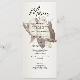 White Birds Wedding Menu Menükarte