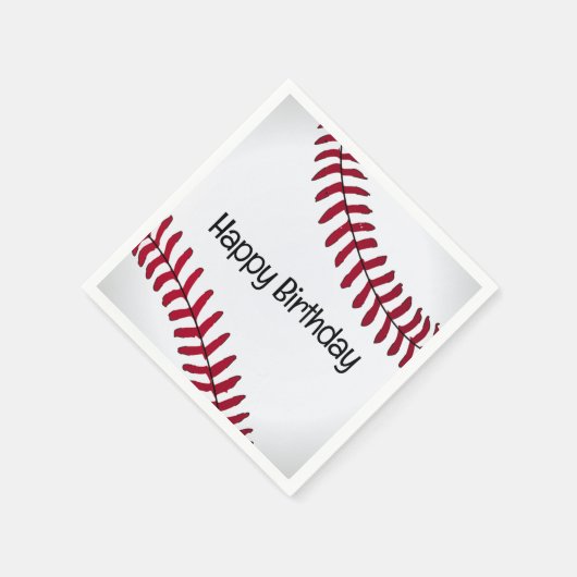 White Birthday Baseball Serviette (Ecke)