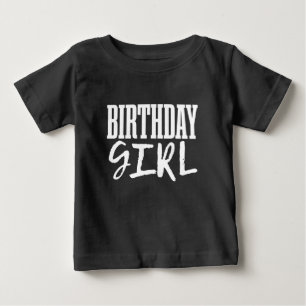 White Birthday Girl Text Schriftart Baby T-shirt