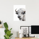 White Bison Buffalo Poster (Heimbüro)