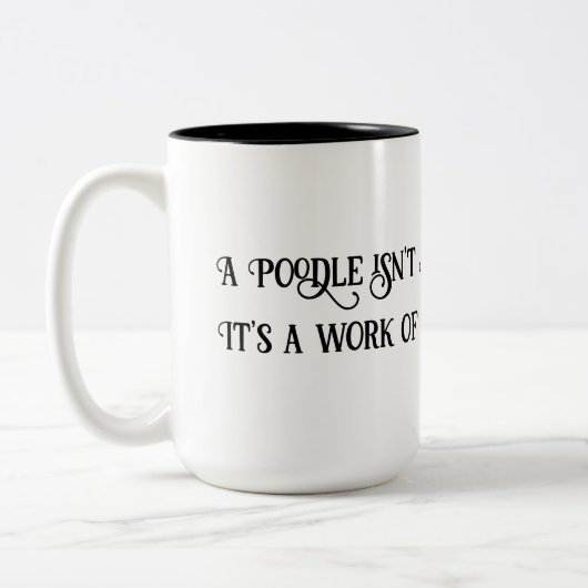 White/Black 15oz Poodle ist ART Work Kaffee Tasse (Links)