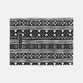 White|Black Afrikaner MudCloth inspiriertes Fleecedecke (Vorderseite (Horizontal))