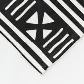 White|Black Afrikaner MudCloth inspiriertes Fleecedecke (Ecke)