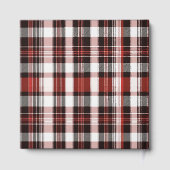 White, Black and Red Scottish Tartan Wedding Gästebuch (Rückseite)