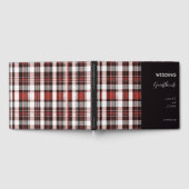 White, Black and Red Scottish Tartan Wedding Gästebuch (Voll)