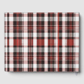 White, Black and Red Scottish Tartan Wedding Gästebuch (Rückseite)