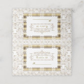 White Black Art Deco Gatsby im Stil der 20er Jahre Platzkarte (Außenseite Aufgefaltet)