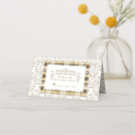 White Black Art Deco Gatsby im Stil der 20er Jahre Platzkarte