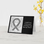 White & Black Awareness Ribbon Personalized Cards Karte (Gelbe Blume)