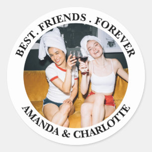 White & Black Best Friends Forever Sticker