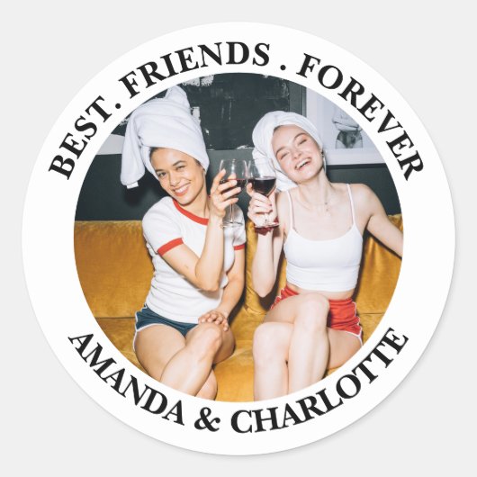 White & Black Best Friends Forever Sticker (Vorderseite)