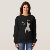 White & Black Border Collie Dog Mom Christmas Sweatshirt (Vorne ganz)