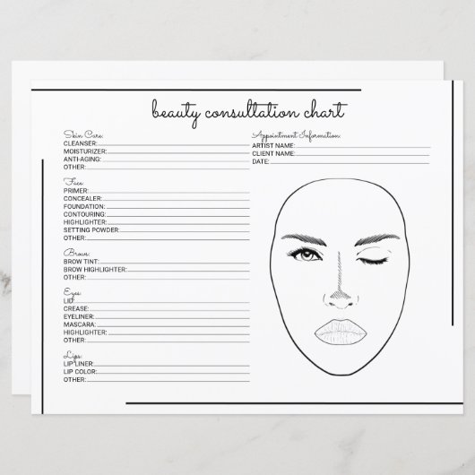 White Black Border Script Logo Beauty Consulting (Vorne/Hinten)