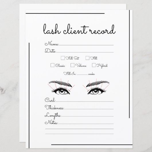 White Black Border Script-Logo Lash Client Record (Vorne/Hinten)