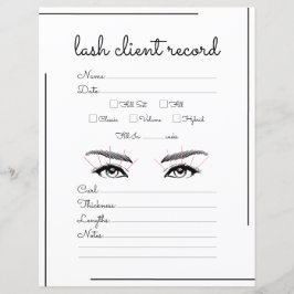 White Black Border Script-Logo Lash Client Record