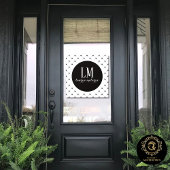 White & Black Bow Monogram Fensteraufkleber