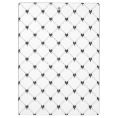 White & Black Bow Monogram Klemmbrett (Rückseite)