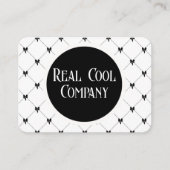 White & Black Bow Monogram Visitenkarte (Vorderseite)