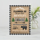 White Black Buffalo Kariert 1. Geburtstag Einladun Einladung (Stehend Vorderseite)