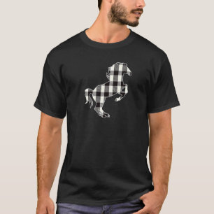White & Black Buffalo Kariert Lumberjack Horse Chr T-Shirt