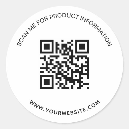 White Black Business Information qr Code Runder Aufkleber (Vorderseite)