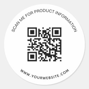 White Black Business Information qr Code Runder Aufkleber