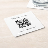 White Black Business Name qr Code Rechteckiger Pappuntersetzer (angewinkelt)