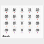 White Black Business Name qr Codeinstagramm Quadratischer Aufkleber (Blatt)