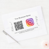 White Black Business Name qr Codeinstagramm Rechteckiger Aufkleber (Umschlag)