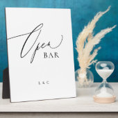 White Black Calligraphy Wedding OPEN Bar Sign Fotoplatte (Seite)