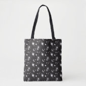 White black celestial sun moon galaxy pattern tasche (Vorderseite)