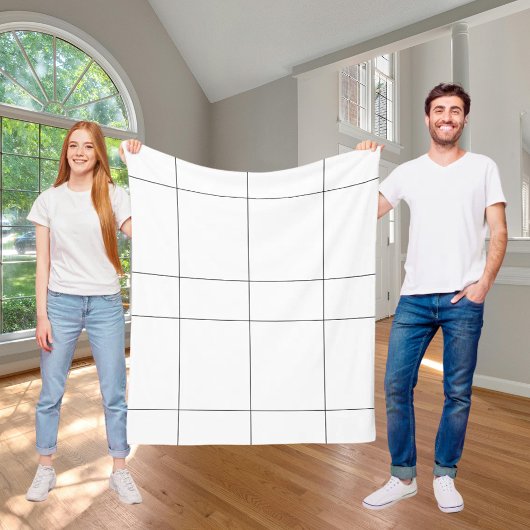 White black checked modern fleecedecke