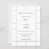 White black checked modern Wedding  Einladung (Vorderseite)