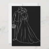 White Black Classic Monogram Elegant Clean Wedding Einladung (Rückseite)