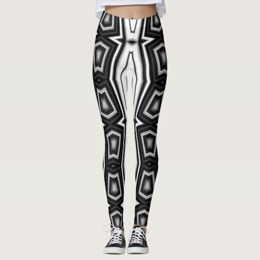 White Black classic "Ratti_Creative_Arts" Leggin L Leggings (Vorderseite)