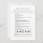 White & Black Cowgirl Hat bootet Junggeselinnen-Ab Einladung (Rückseite)