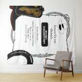 White & Black Cowgirl Hat bootet Junggeselinnen-Ab Wandteppich (Beispiel (Horizontal))