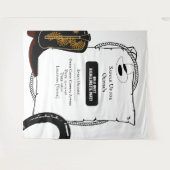 White & Black Cowgirl Hat bootet Junggeselinnen-Ab Wandteppich (Vorderseite (Horizontal))