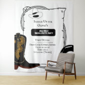 White & Black Cowgirl Hat bootet Junggeselinnen-Ab Wandteppich (Beispiel)