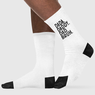 White Black DADA DADDY VATER BRUH VATER DAY Socken