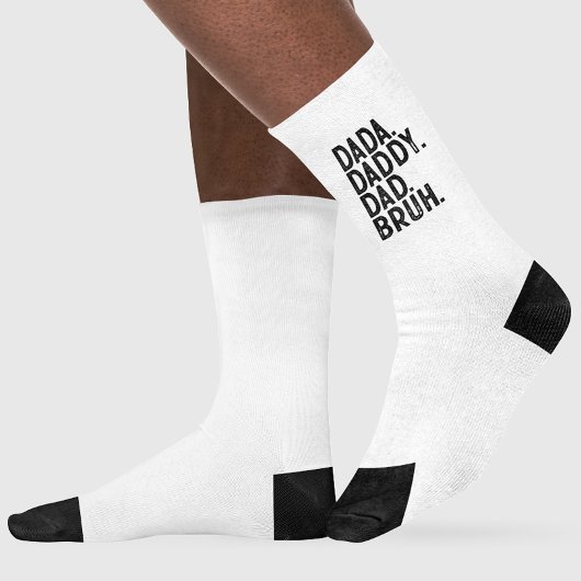 White Black DADA DADDY VATER BRUH VATER DAY Socken