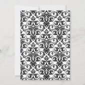 White|Black Damask Abschluss Einladung (Rückseite)