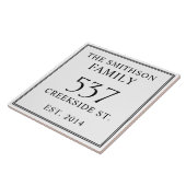 White Black Date Etablierte Address House Plaque Fliese (Seite)