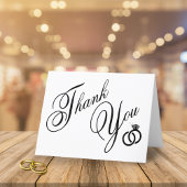 White & Black Diamond Ring Wedding Vielen Dank Dankeskarte