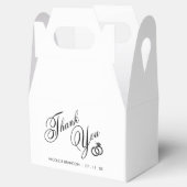 White & Black Diamond Ring Wedding Vielen Dank Geschenkschachtel (Geöffnet)