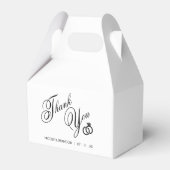 White & Black Diamond Ring Wedding Vielen Dank Geschenkschachtel (Vorderseite)