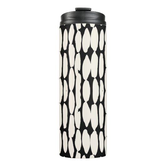 White black dot pattern. shibori circle seamless.  thermosbecher (Vorderseite)